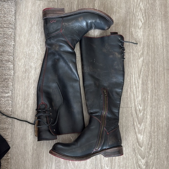 Bed Stu Black Leather Knee-High Boots - Picture 3 of 5